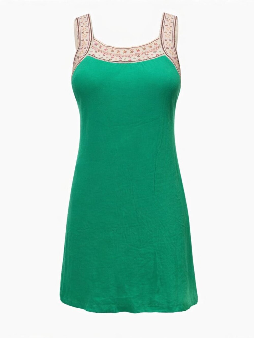 Flying Tomato Green Mini Sundress Boho Open Back Pattern Straps Sz 4